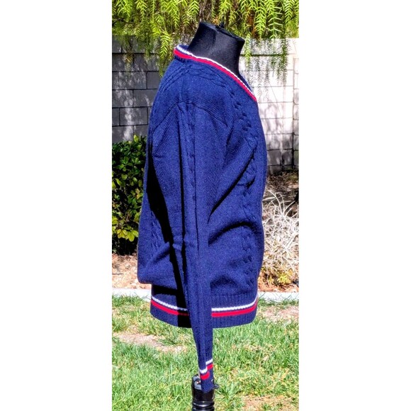 Vintage 1990s Lacoste Club Chemise Men's Large Navy Pullover V-Neck Sweater NOS - Picture 3 of 6